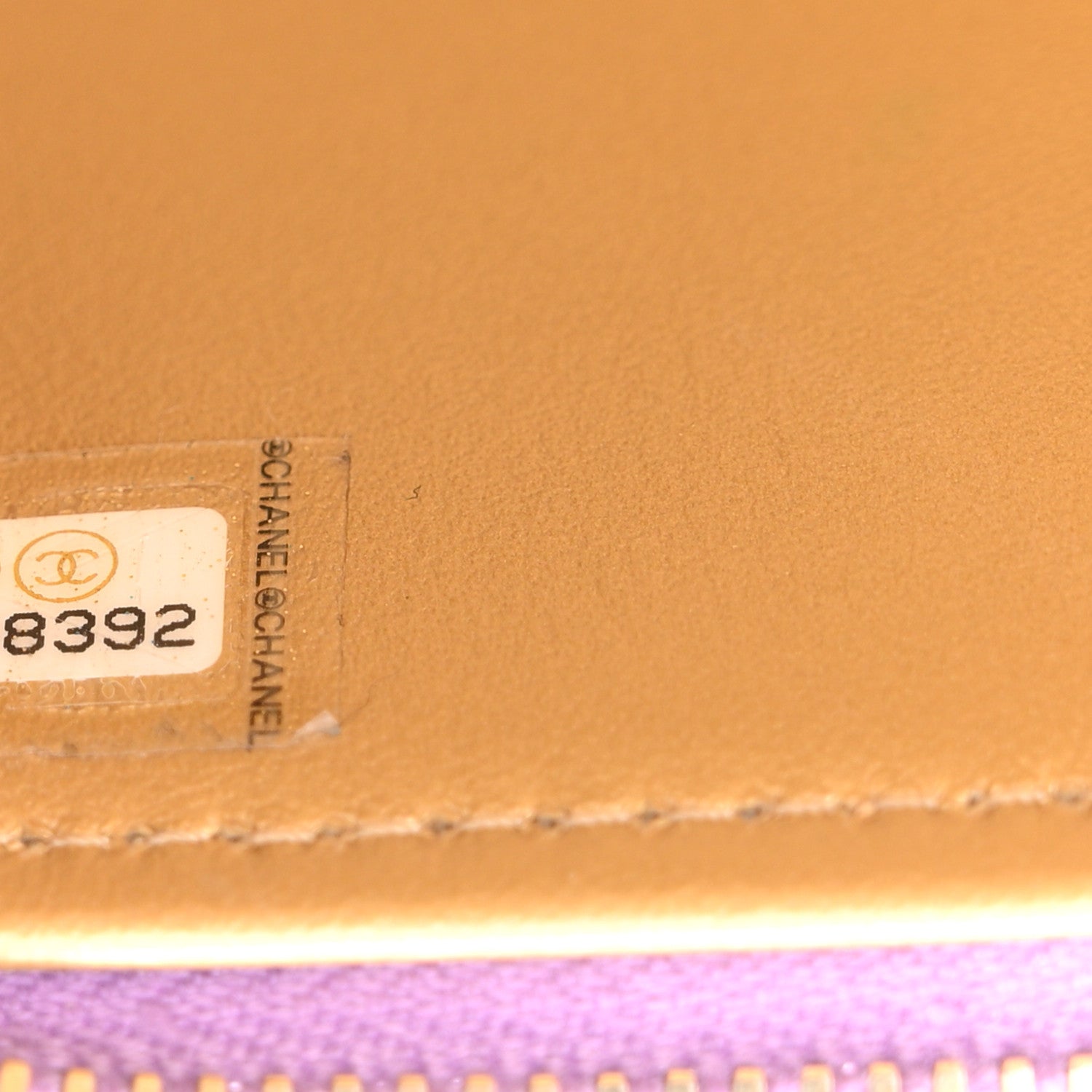 Lambskin Quilted Pearl Crush Mini Vanity Case With Chain Purple