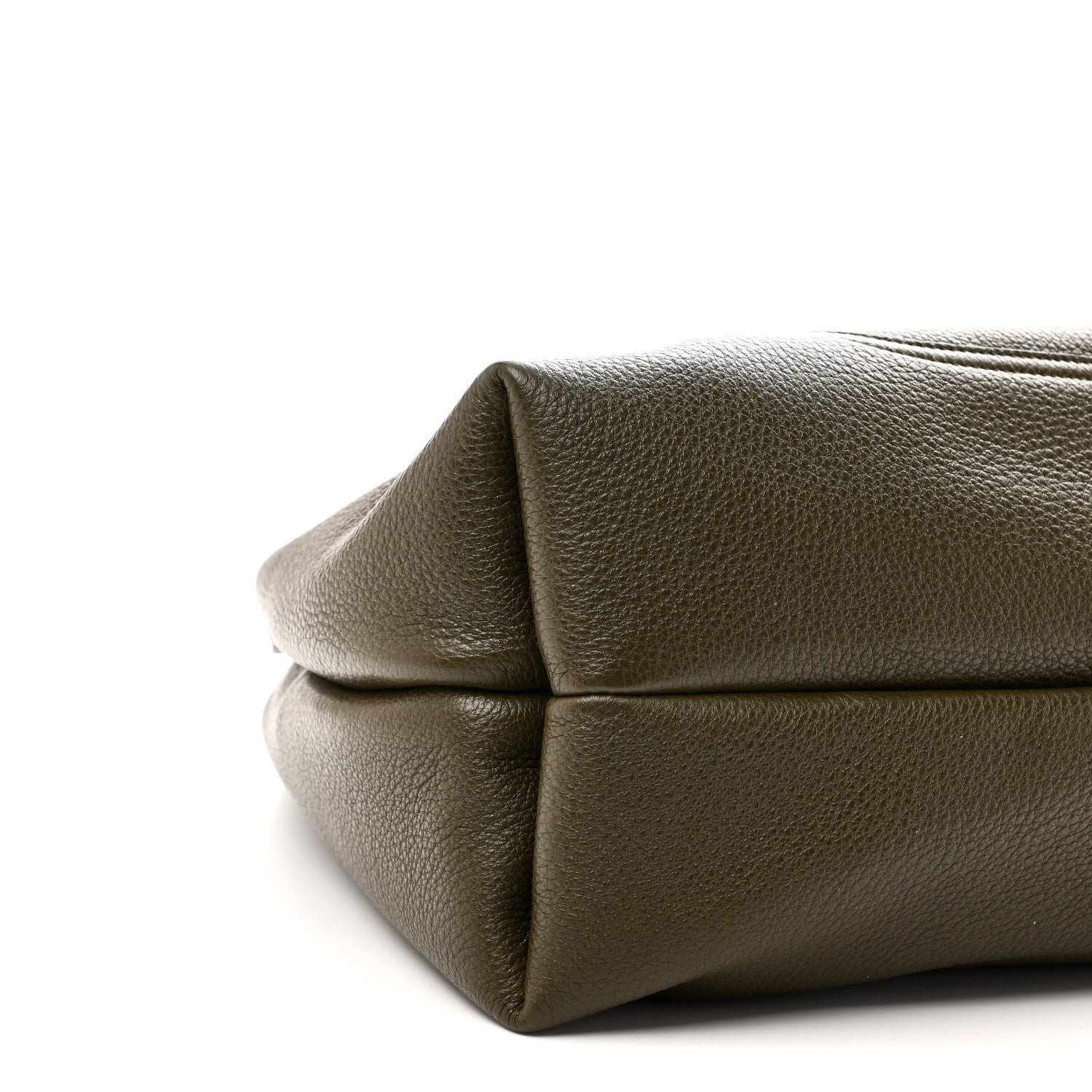 Grained Calfskin Softbit Maxi Shoulder Bag Forest Green