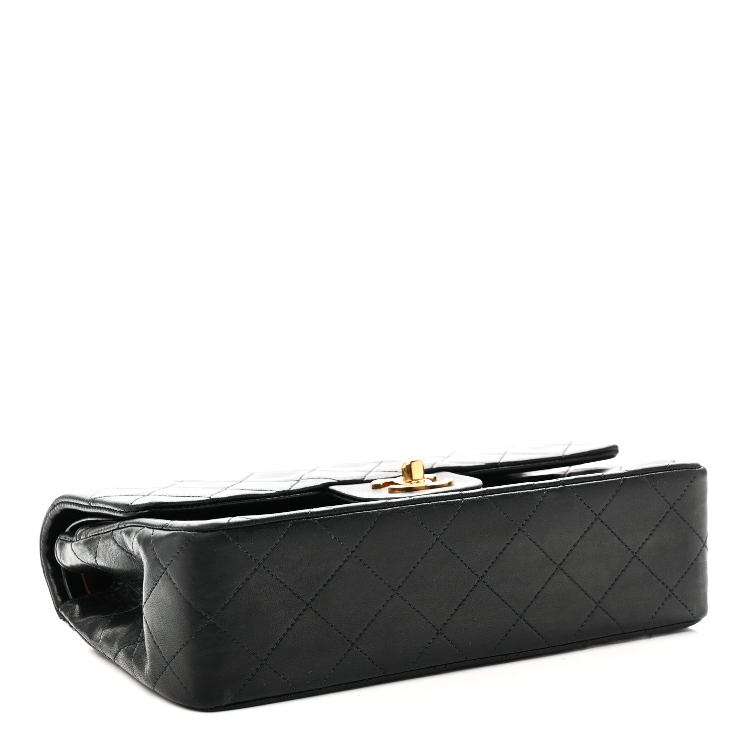 Lambskin Quilted Small Double Flap Black