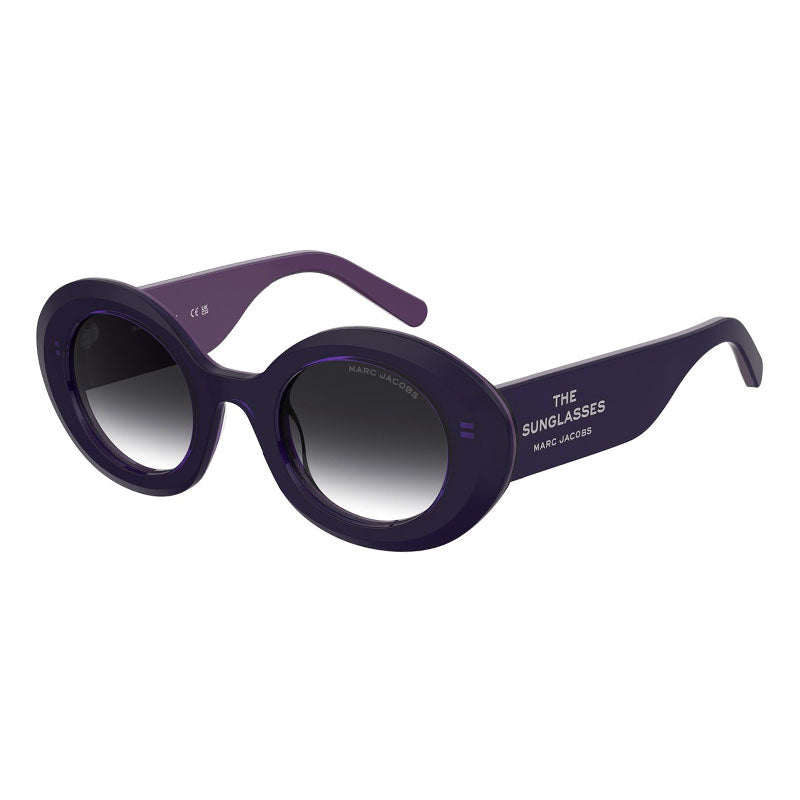 Marc Jacobs Sunglasses Oval Full Rim, Violet Liliak Frame and Dark Grey Gradient Lens MARC799/S0RY89O