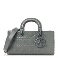 Calfskin Cannage Diamond Medium Lady D-Joy Grey