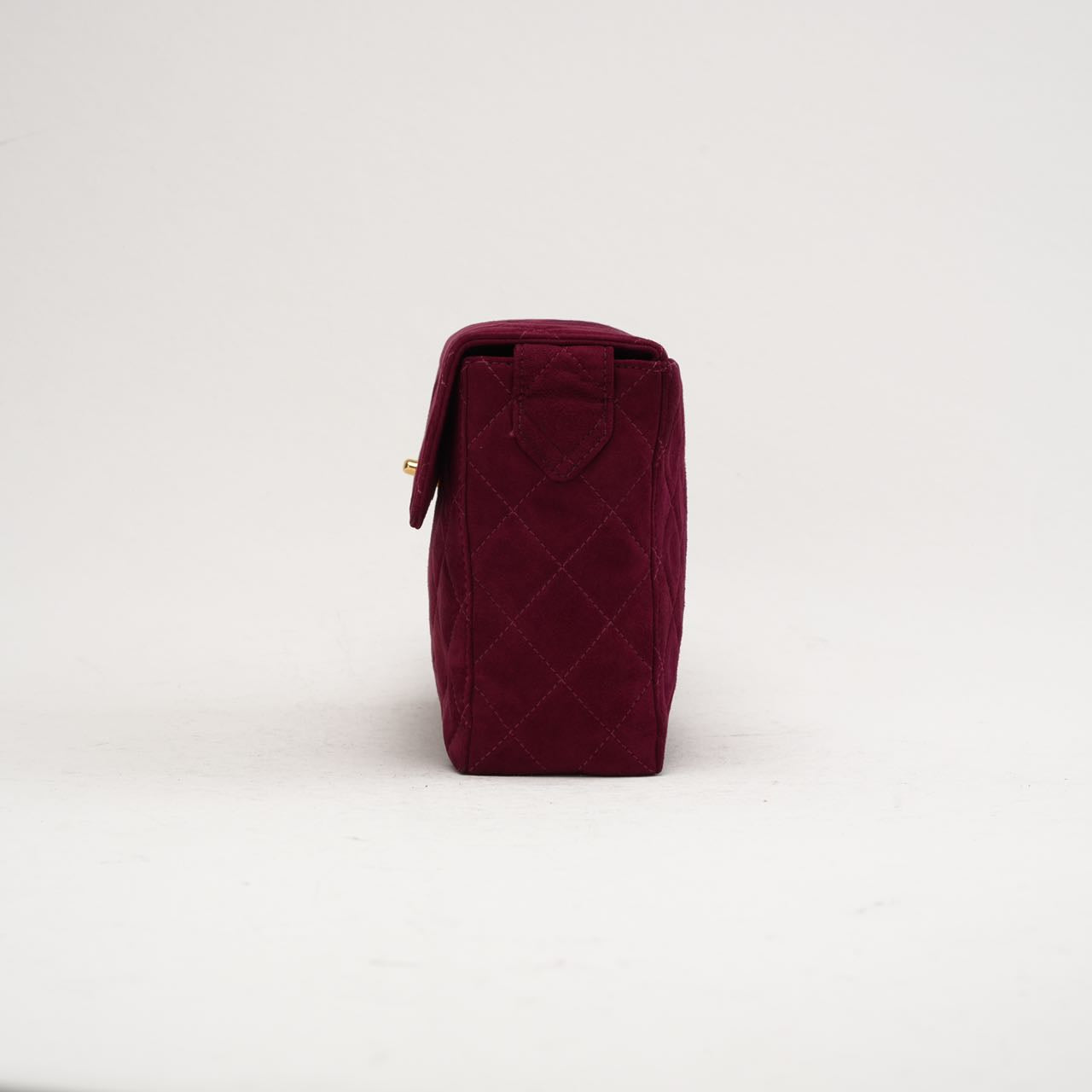 Chanel Vintage Burgundy Red Velvet Mini Square Flap Bag 1997
