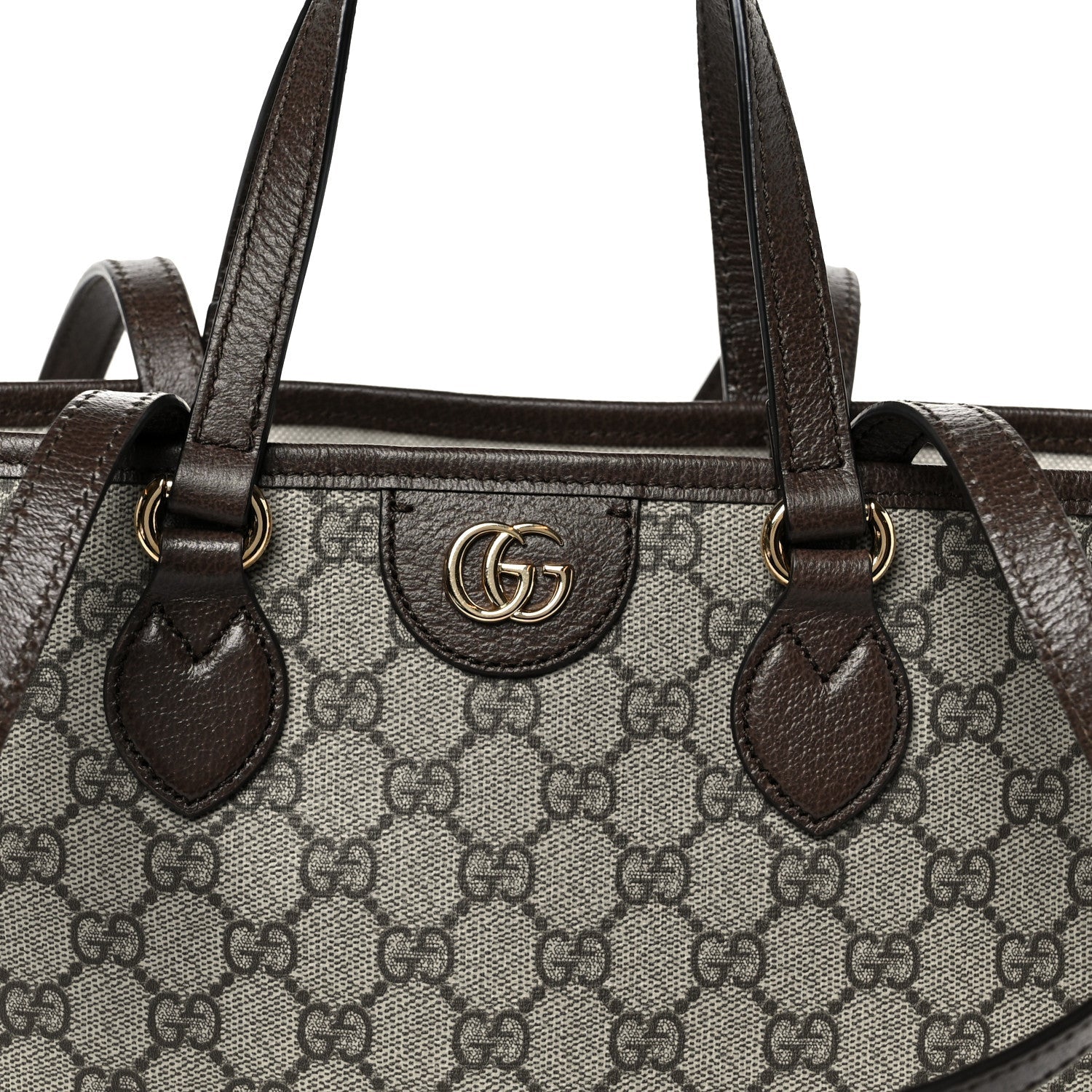 GG Supreme Monogram Textured Calfskin Small Ophidia Shoulder Tote Bag Beige Ebony New Acero
