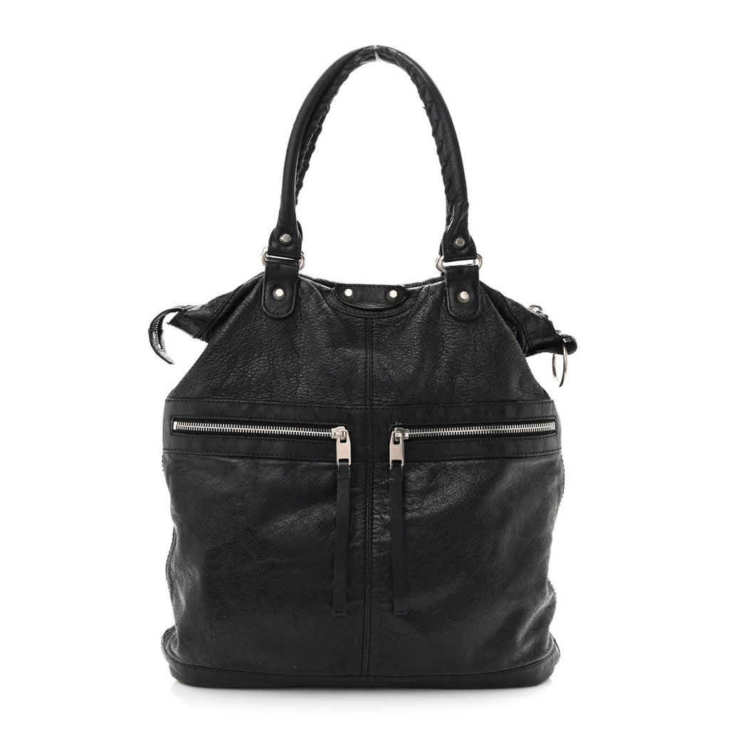 Agneau Classic Hardware Square Tote Black