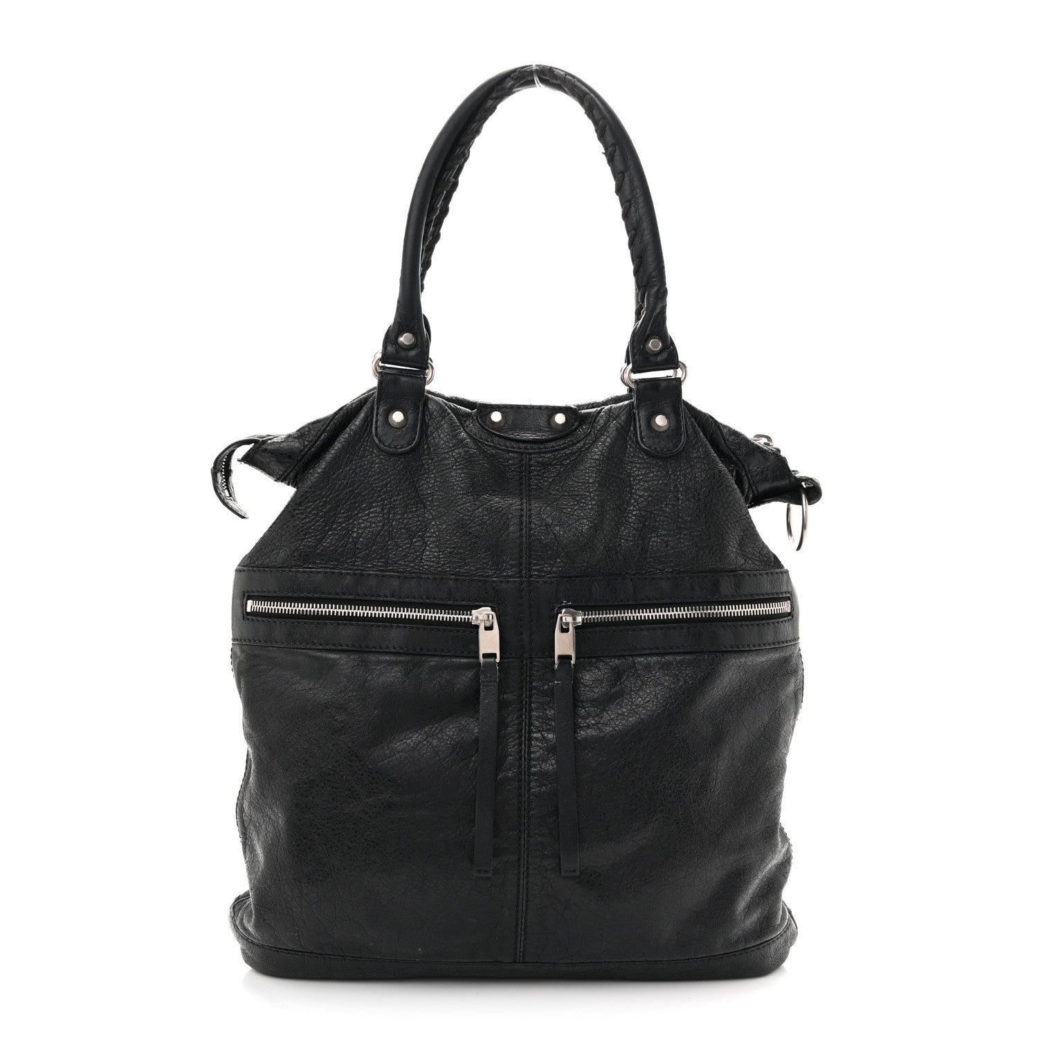 Agneau Classic Hardware Square Tote Black