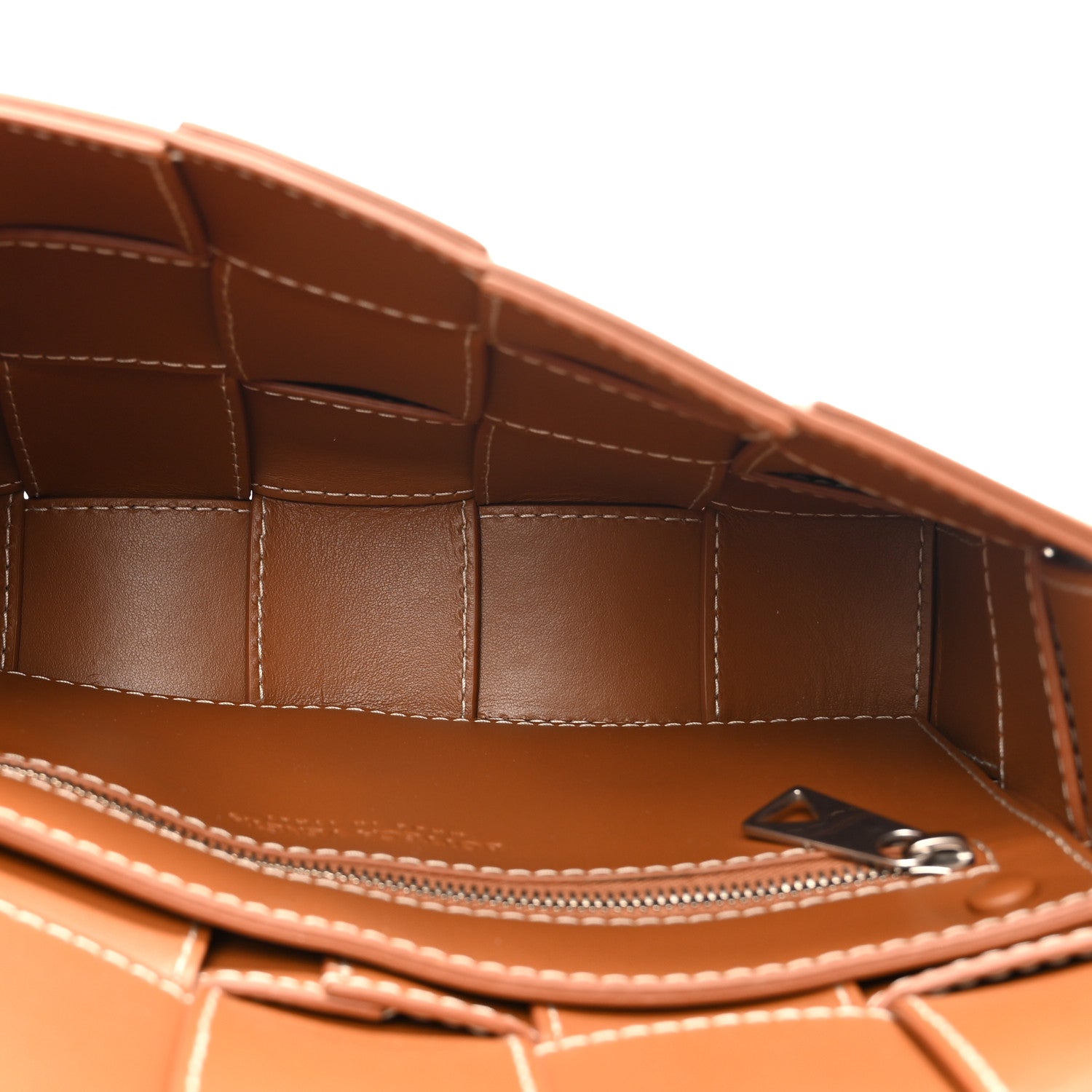 Lambskin Maxi Intrecciato Edge Stitch Cassette Crossbody Bag Wood