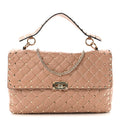Nappa Large Rockstud Spike Shoulder Bag Poudre