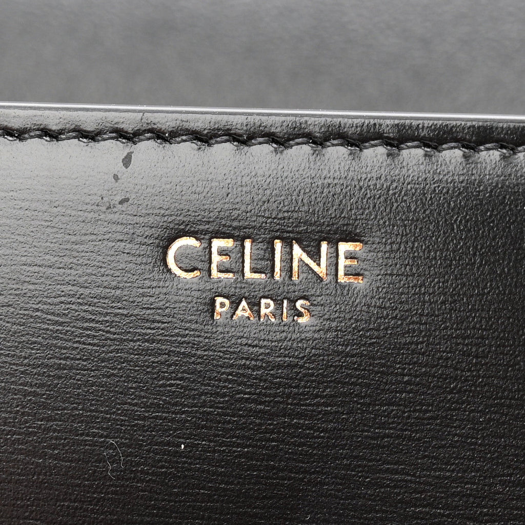 Shiny Calfskin Triomphe Shoulder Bag Black
