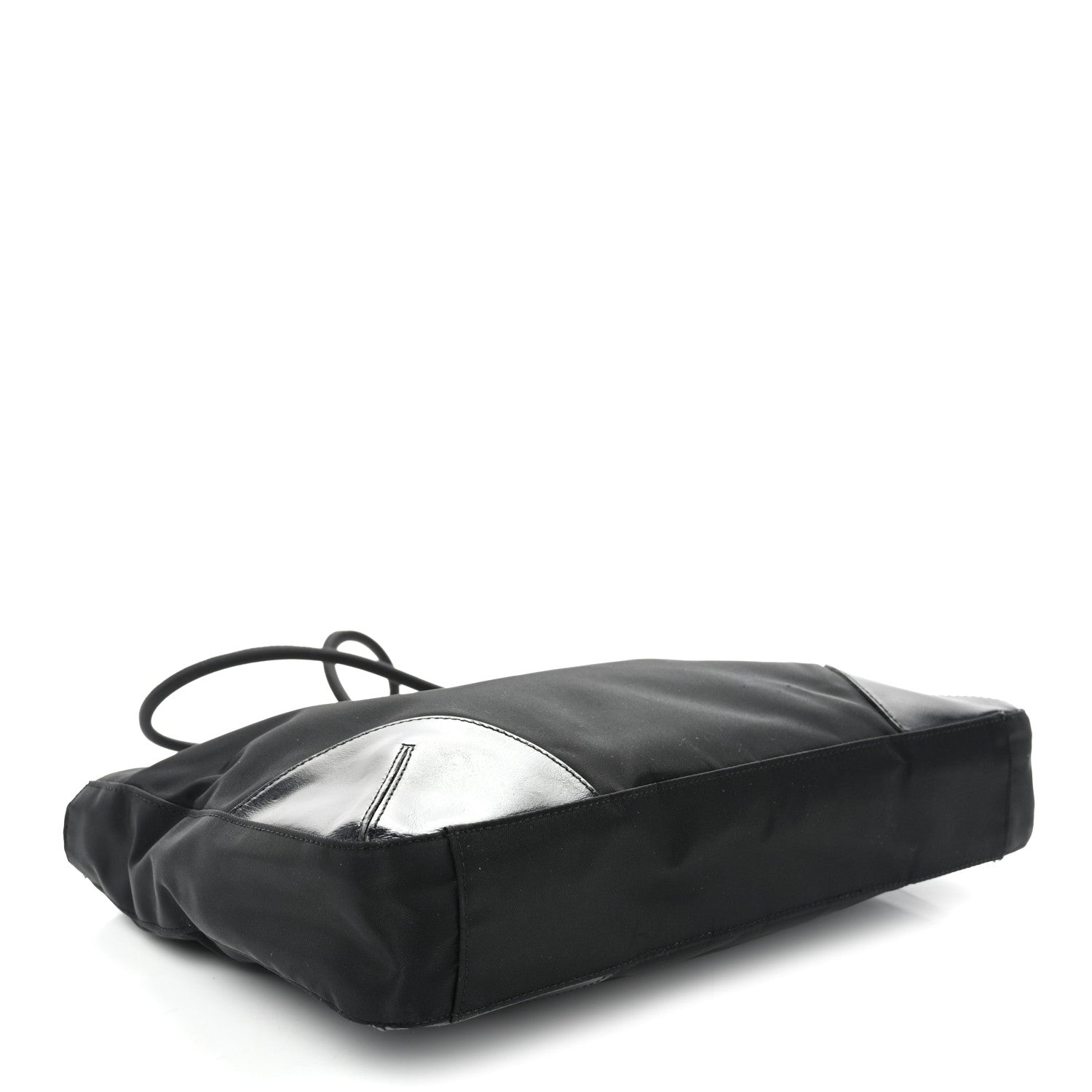 Tessuto Nylon Calfskin Shopping Tote Black