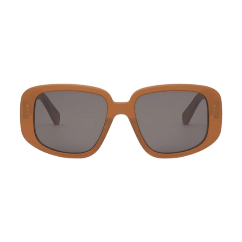 Celine Sunglasses Square Full Rim, Shiny Brown Frame and Grey Lens CL40299U45A