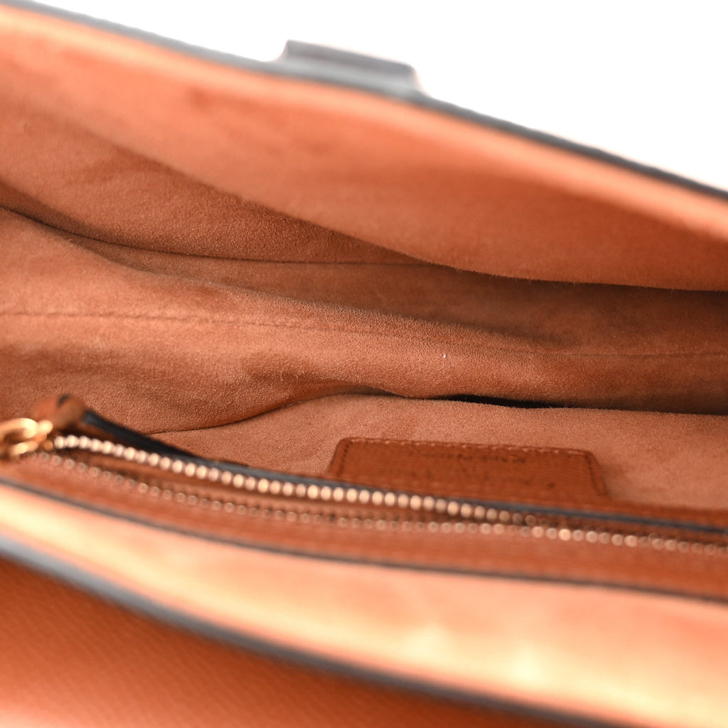 Grained Calfskin Saddle Bag Camello