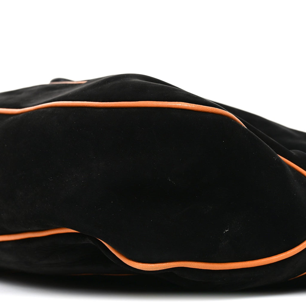 Nubuck Medium New Jackie Shoulder Bag Black Orange
