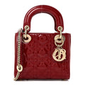 Patent Cannage Mini Lady Dior Red