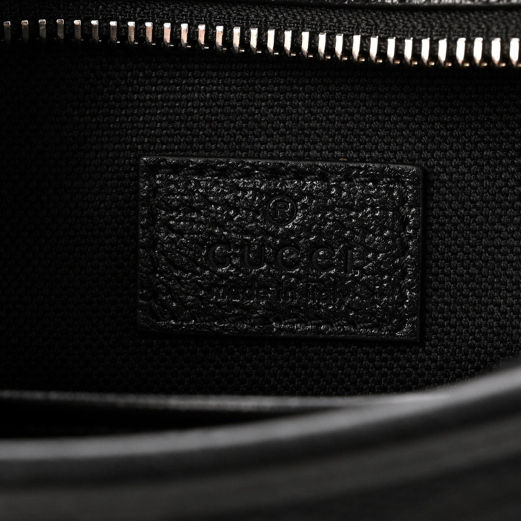 Monogram Jumbo GG Textured Dollar Calfskin Web Mini Crossbody Bag Black