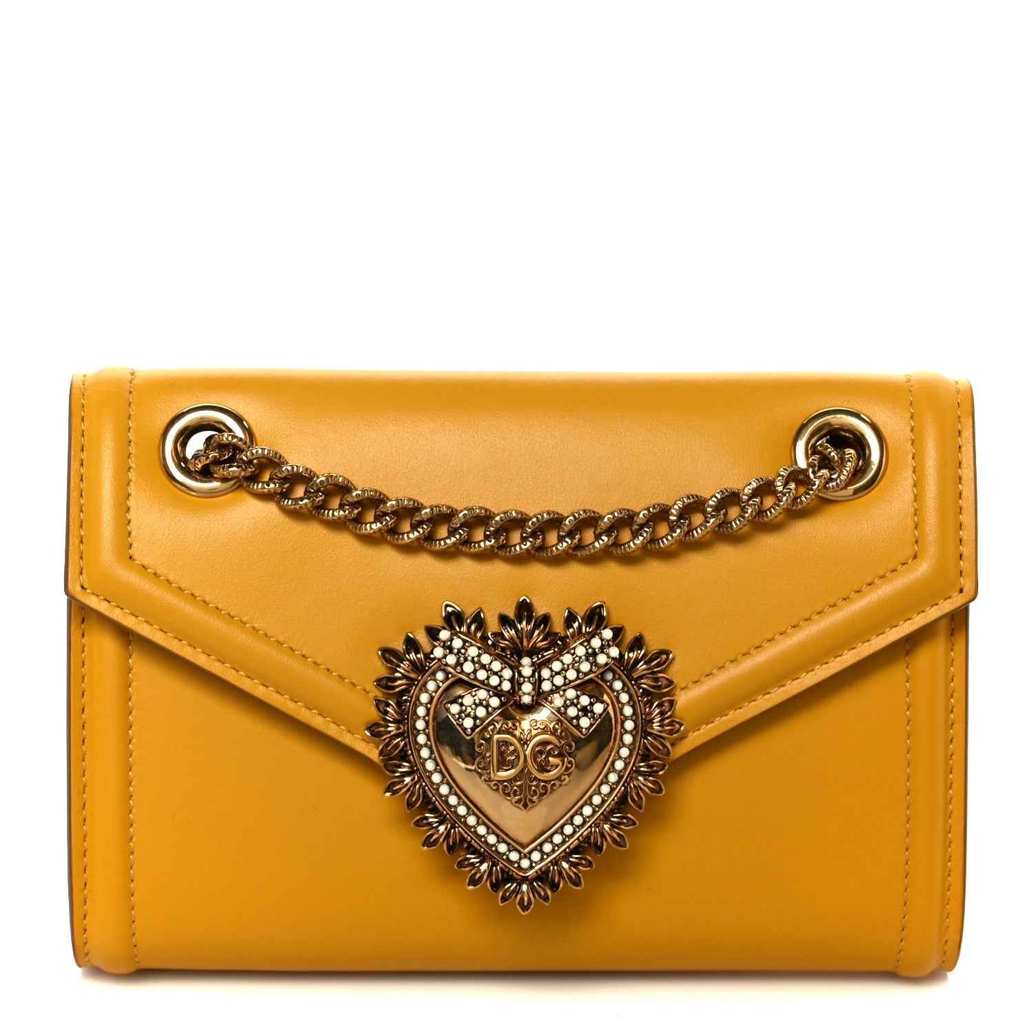 Smooth Calfskin Devotion Envelope Phone Bag Senape