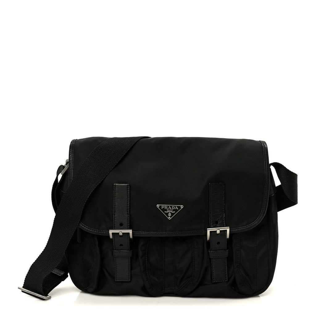 Tessuto Nylon Messenger Bag Black