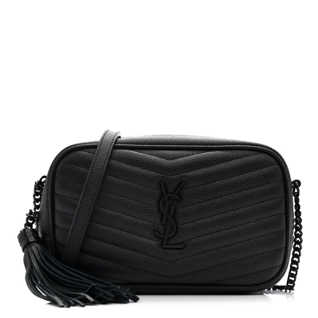 Grain De Poudre Matelasse Monochrome Monogram Mini Lou Camera Bag Black