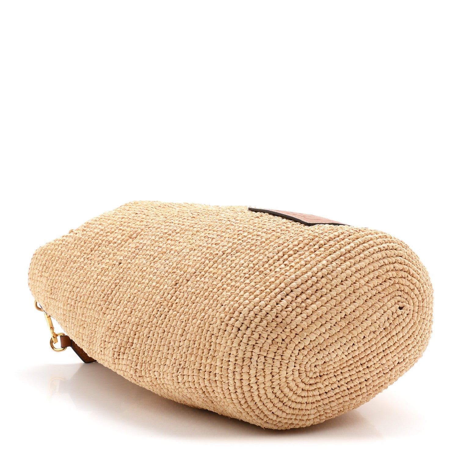 Raffia Mini Slit Tote Bag Natural Tan