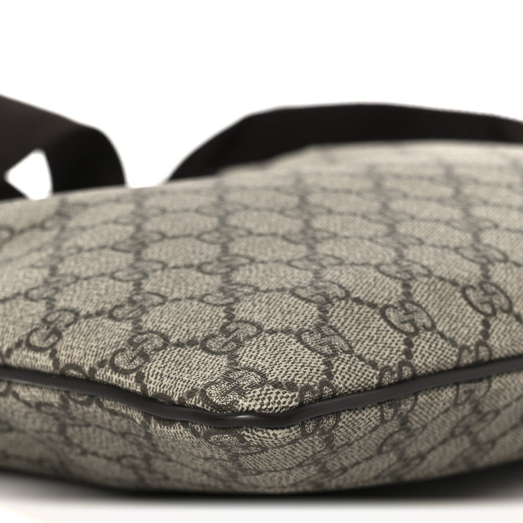 GG Supreme Monogram Medium Flat Messenger Bag Dark Brown