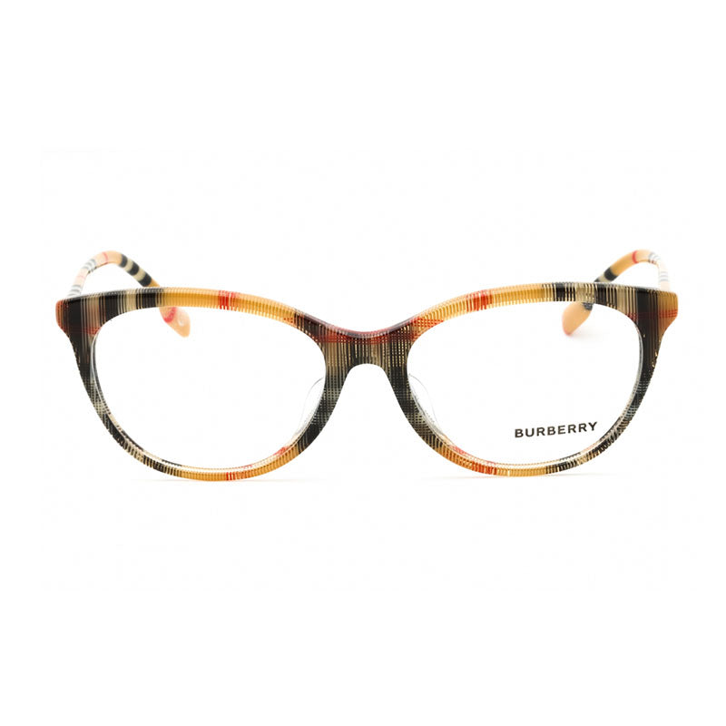 Burberry Eyeglasses Geometric Full Rim, Vintage Check Frame and Clear Demo Lenses Lens BE2389F4087
