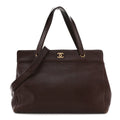 Calfskin Shopper Tote Brown