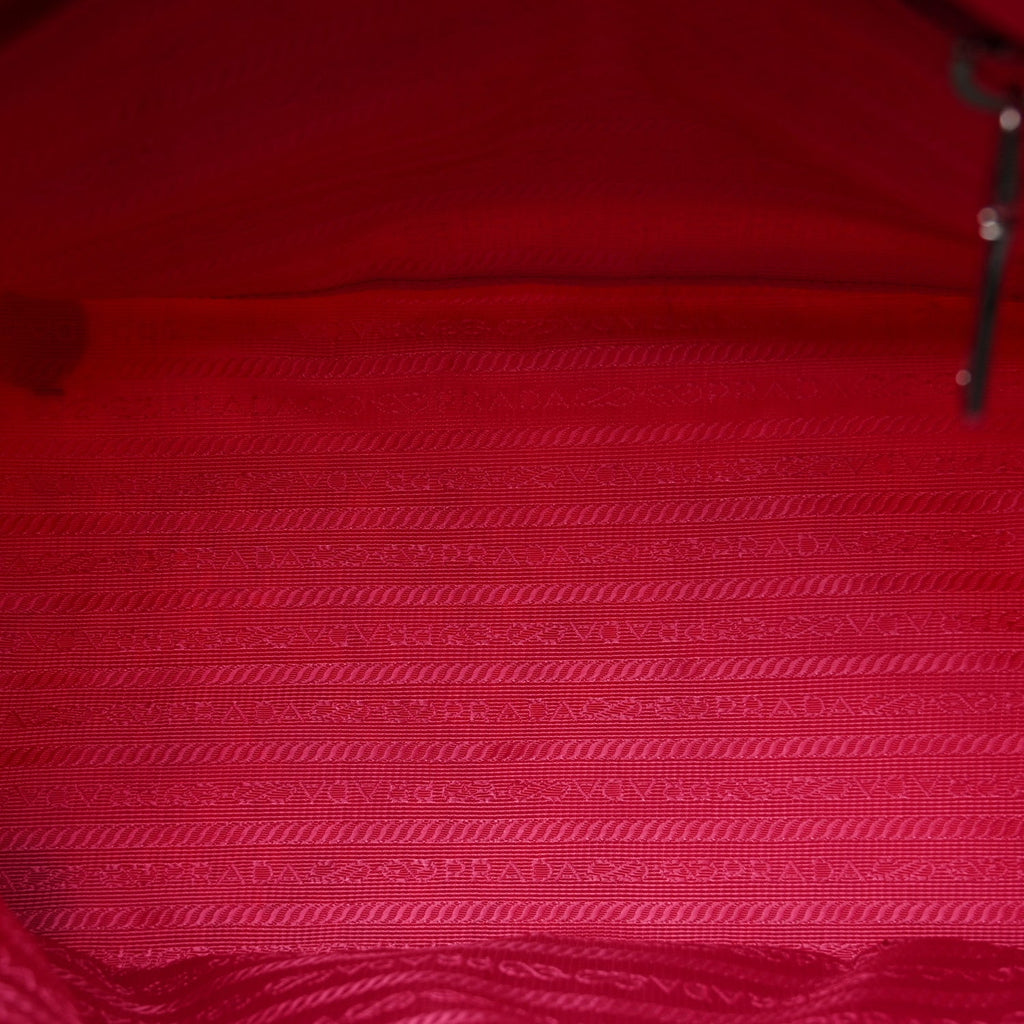 Tessuto Nylon Quilted Shopping Tote Fuxia