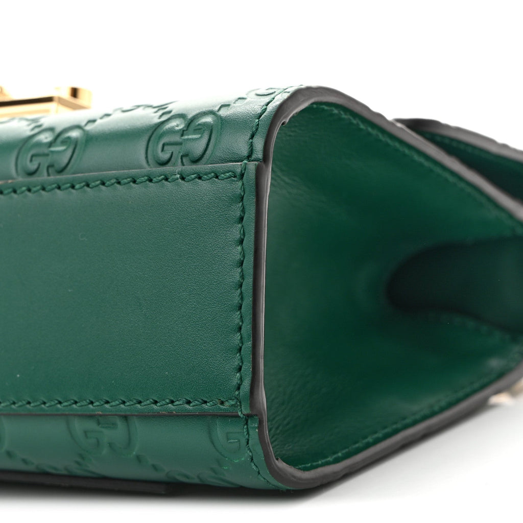 Guccissima Small Padlock Shoulder Bag Emerald