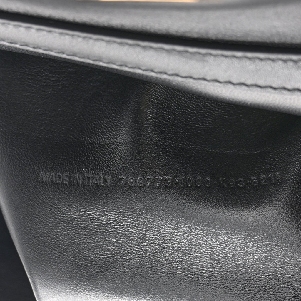 Natural Smooth Calfskin Small Rodeo Top Handle Handbag Black