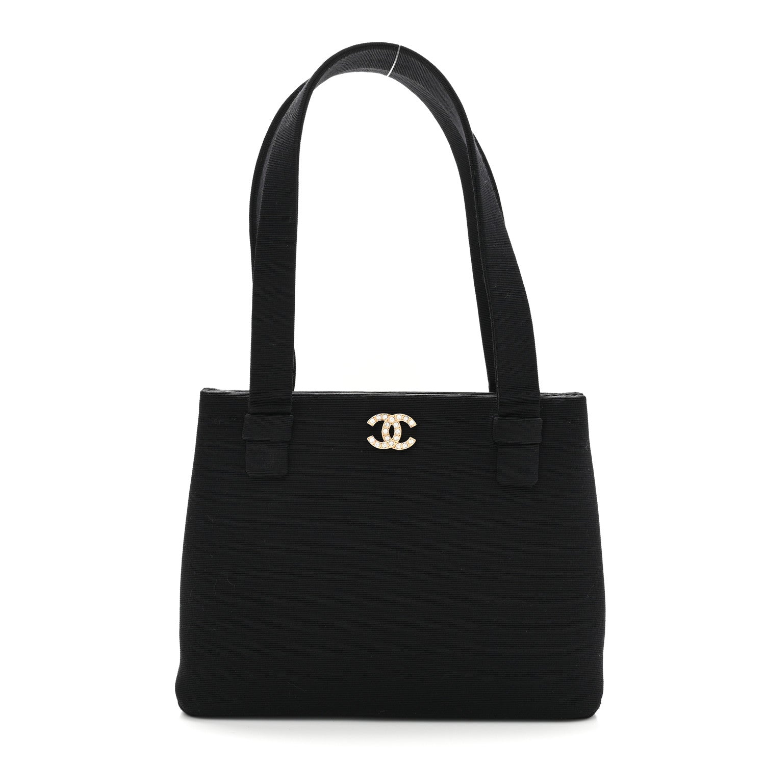 Grosgrain Crystal CC Evening Bag Black