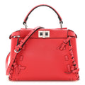 Vitello Seta Century Nappa Whipstitch Mini Peekaboo Iconic Satchel Fiamma