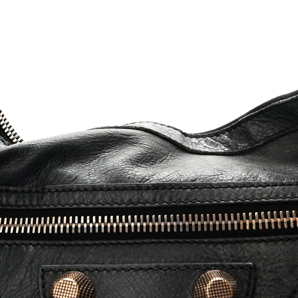 Agneau Giant 21 Rose Gold Hardware Day Hobo Black