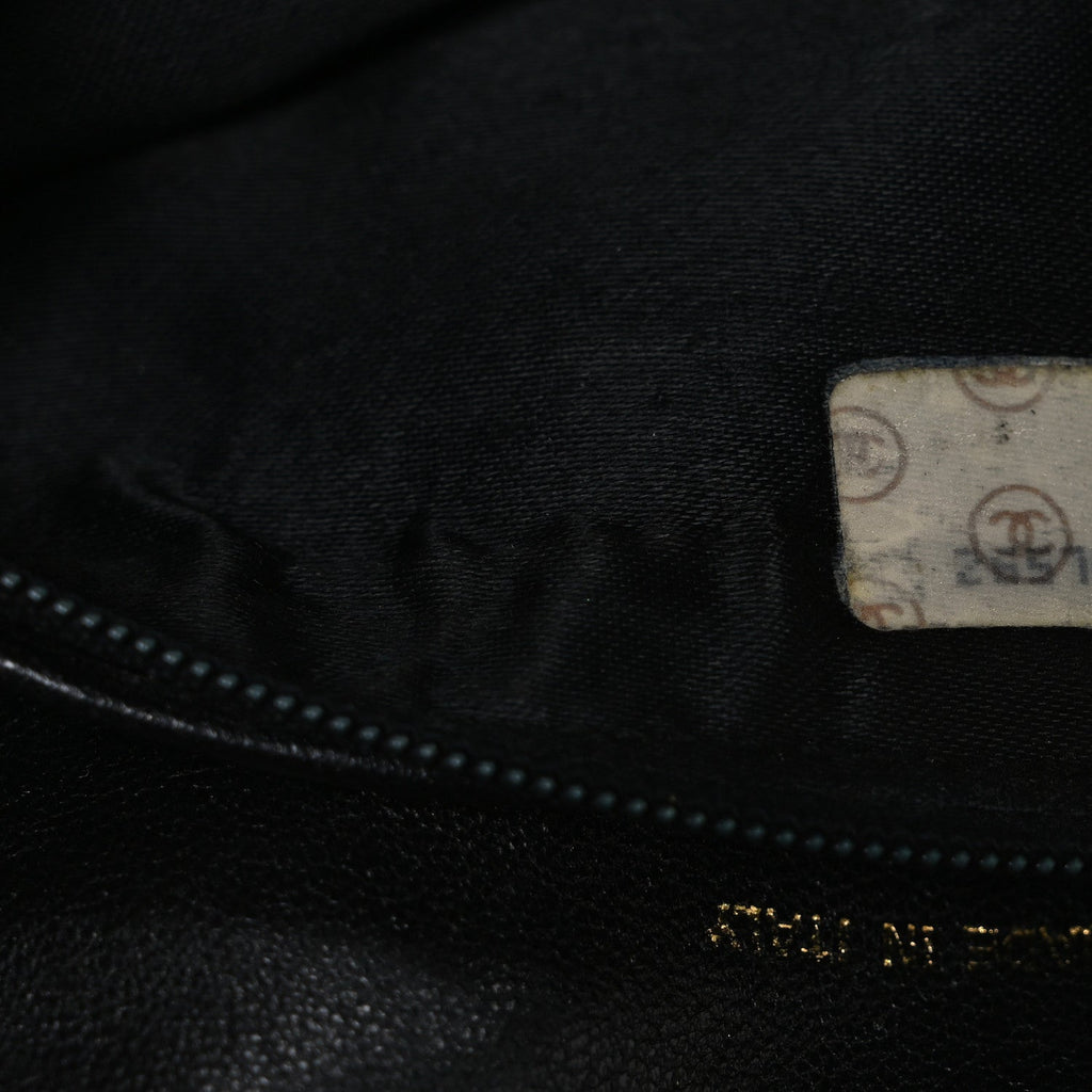Lambskin Quilted CC Tassel Camera Case Black
