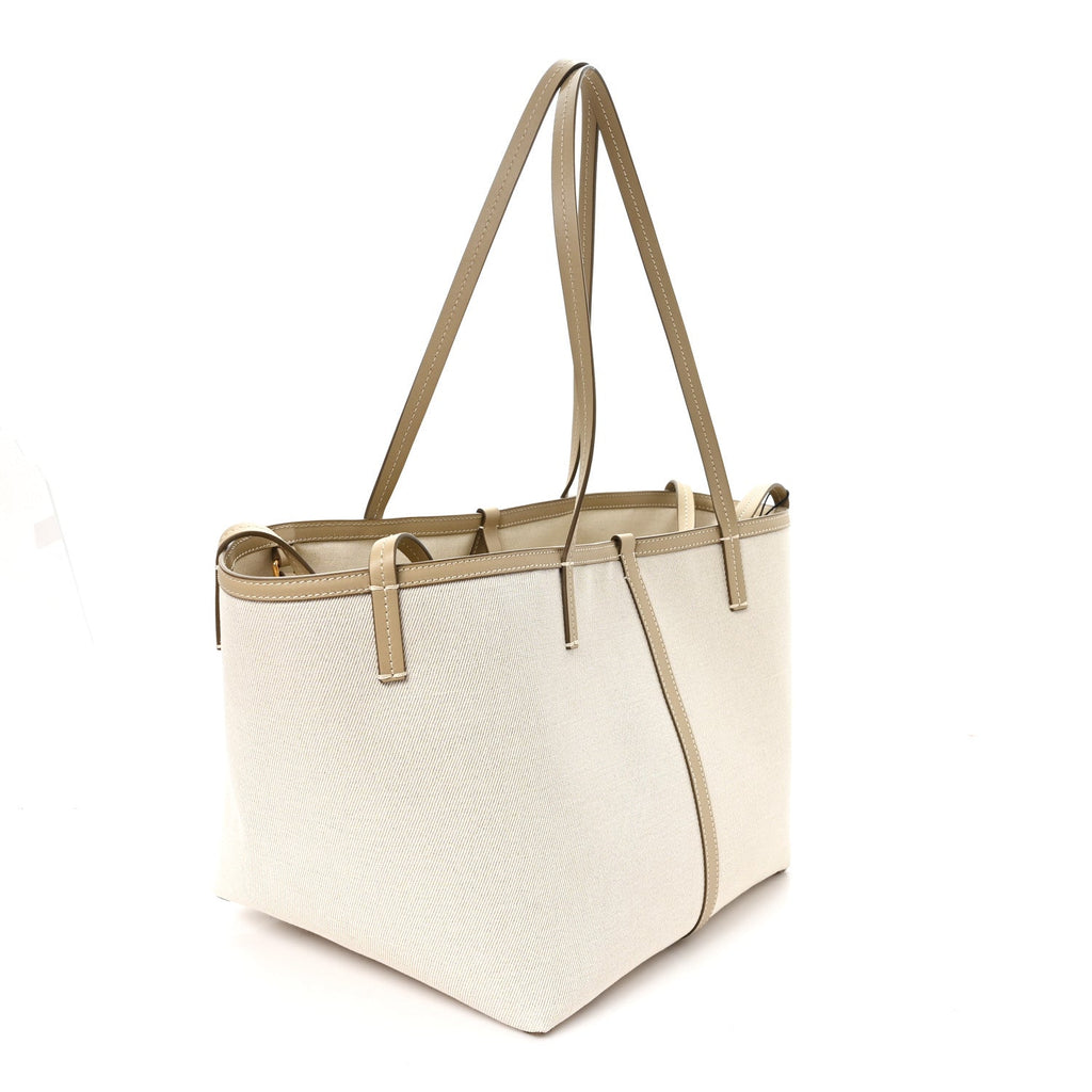 Cotton Canvas Mini Logo Horseferry Tote Bag Off White