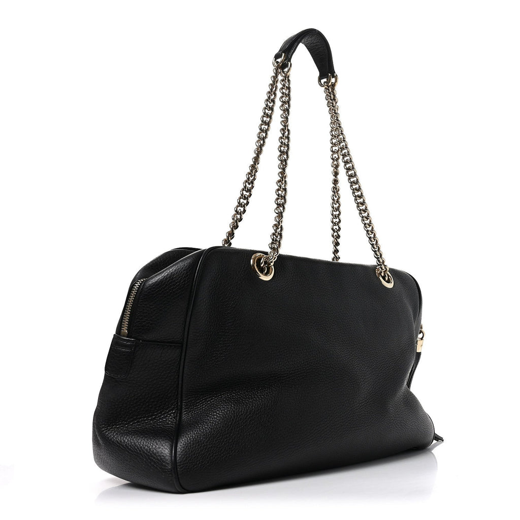 Pebbled Calfskin Medium Soho Bowler Black
