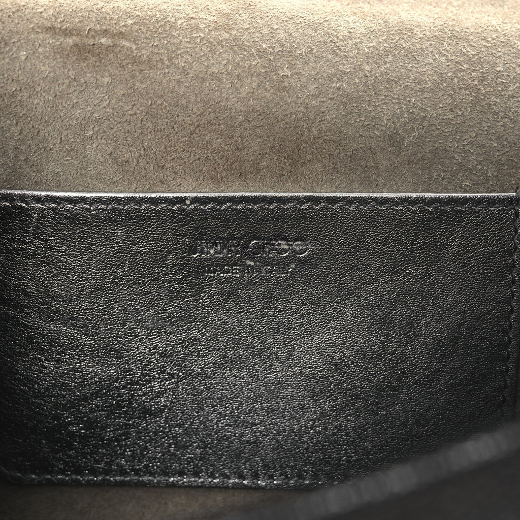 Glitter Fabric Erica Chain Clutch  Anthracite