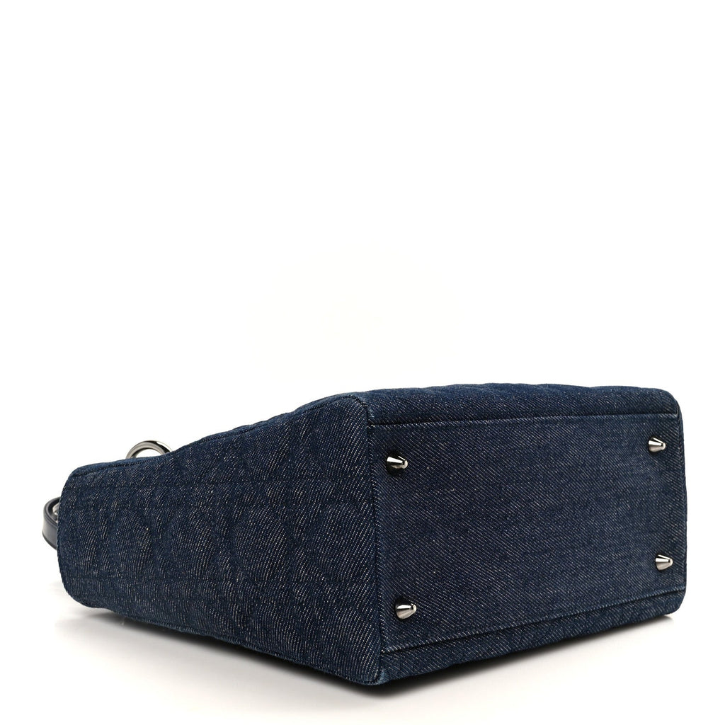 Denim Cannage Medium Lady Dior Blue Black Blue Black