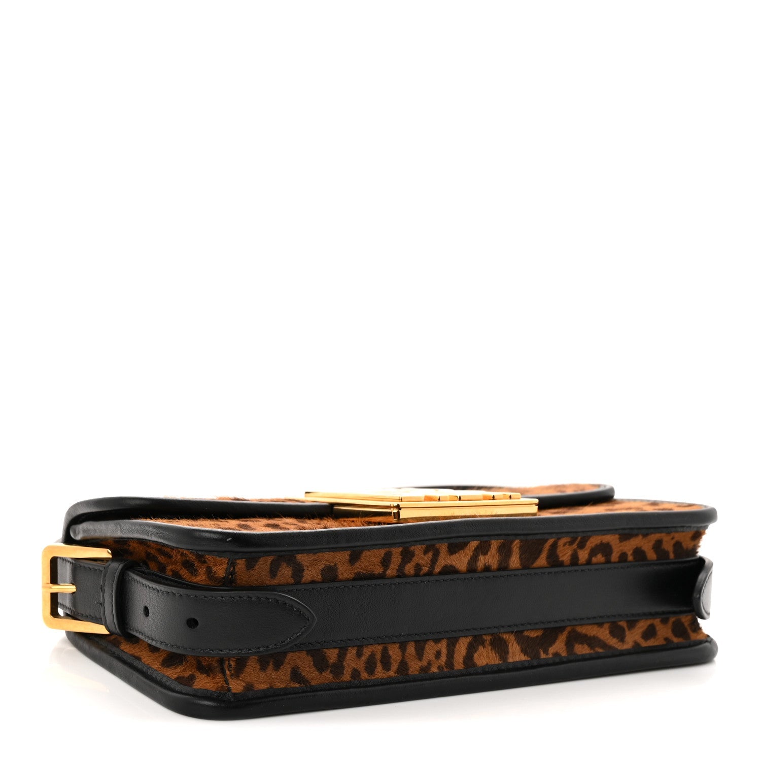 Calfskin Pony Hair Leopard Print Miss Dior Flap Black