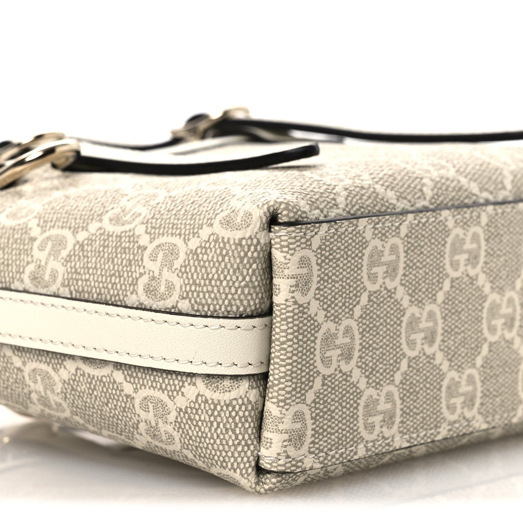 GG Supreme Monogram Emblem Mini Bag Beige Mystic White