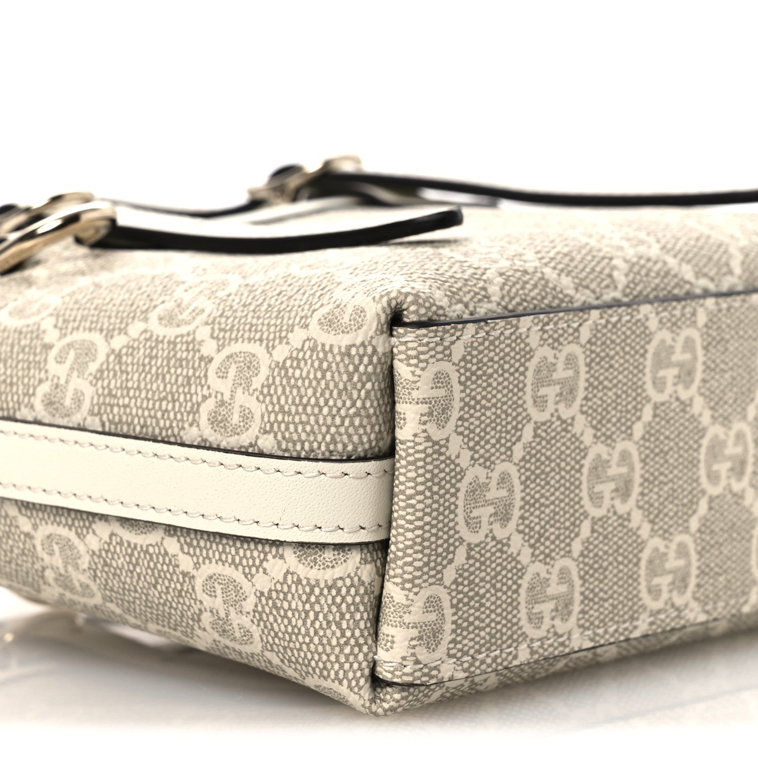 GG Supreme Monogram Emblem Mini Bag Beige Mystic White