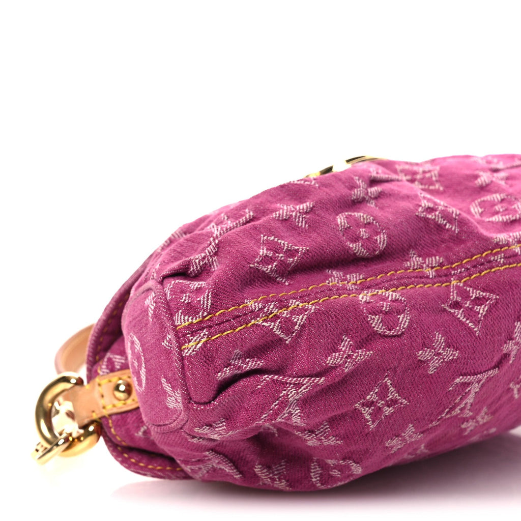 Monogram Denim Mini Pleaty Fuchsia