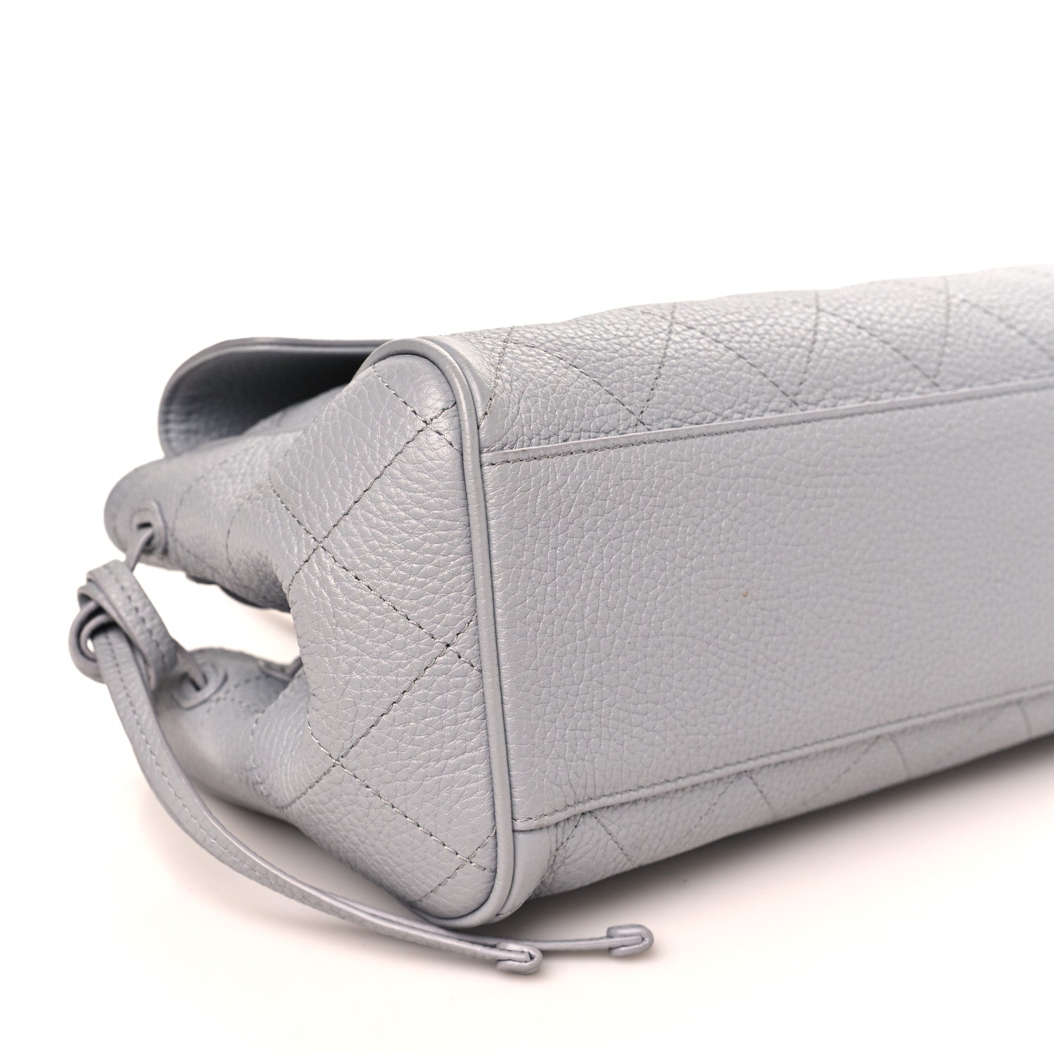 Grained Calfskin Stitched Urban Essentials Small Shopping Bag Grey