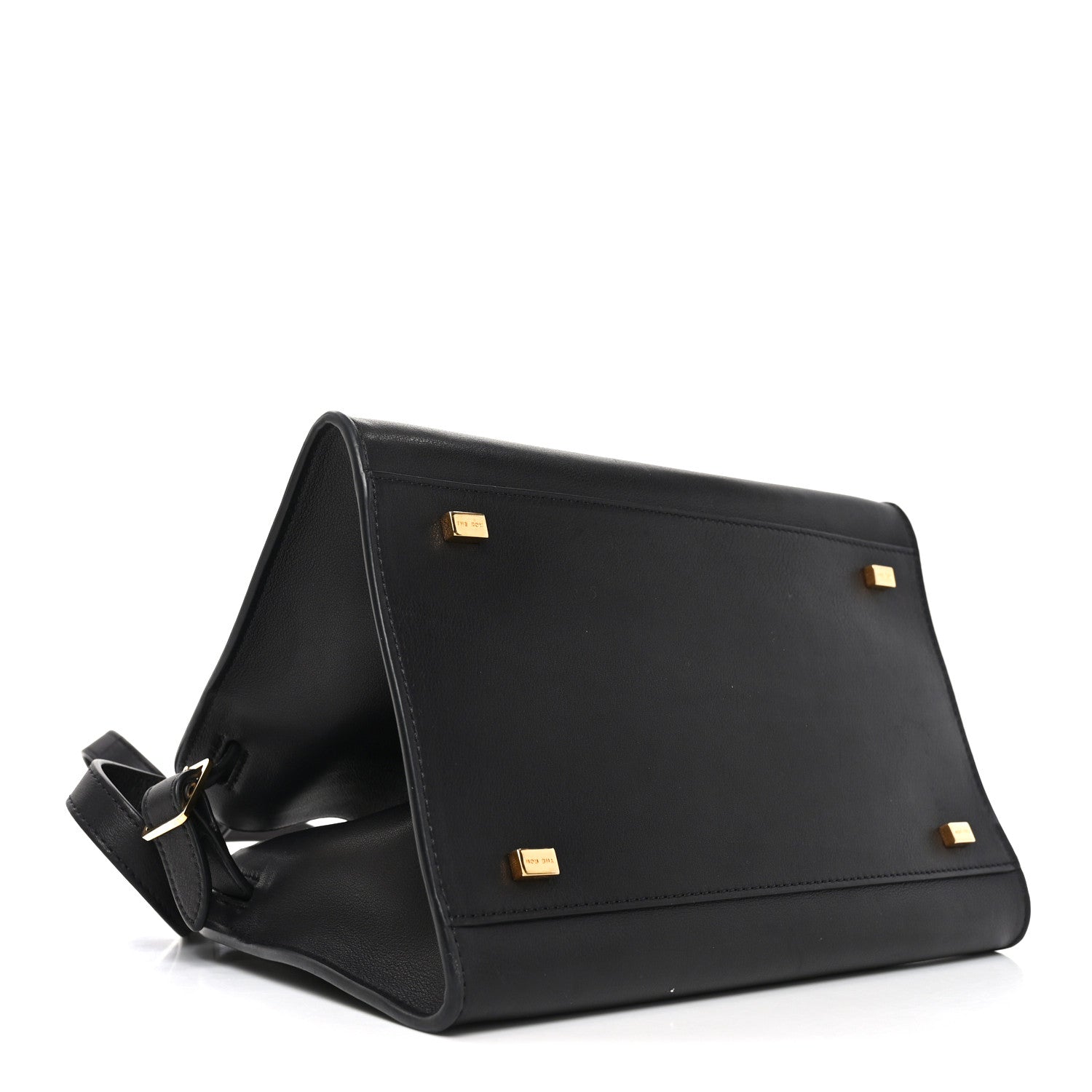 Polished Saddle Calfskin Soft Margaux 10 Bag Black