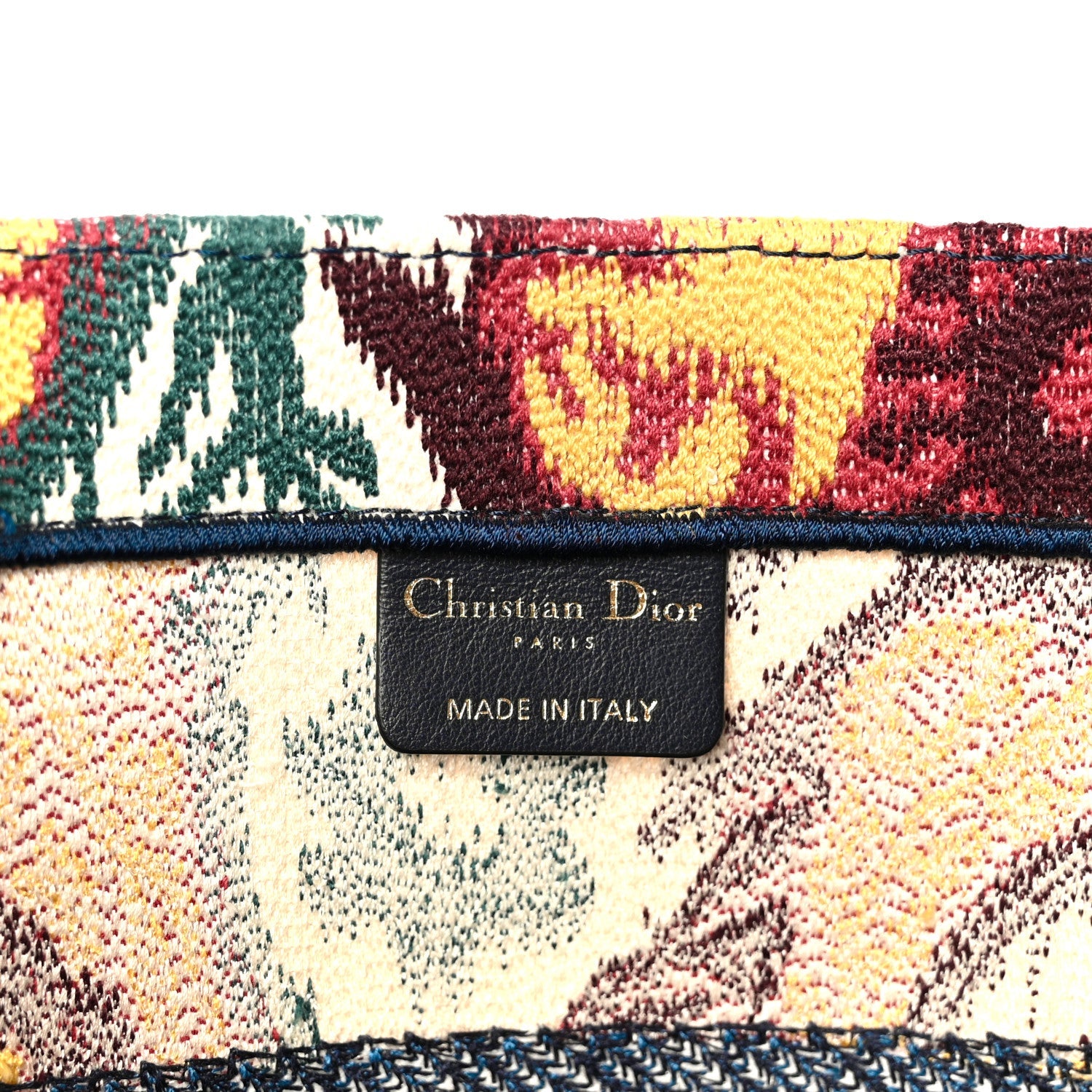 Canvas Embroidered Paisley Medium Book Tote Blue Multicolor