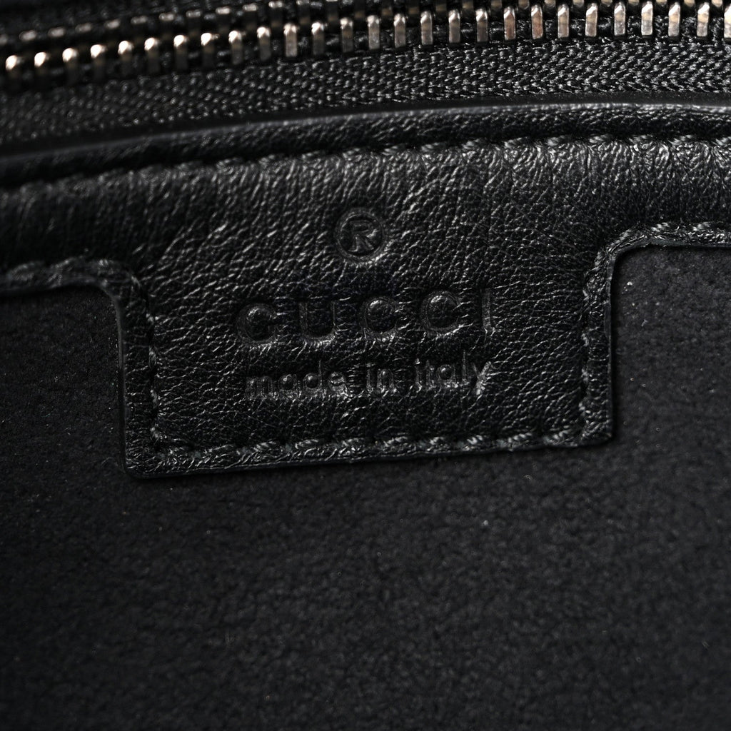 Patent Calfskin Matelasse Monochrome Small GG Marmont Shoulder Bag Black