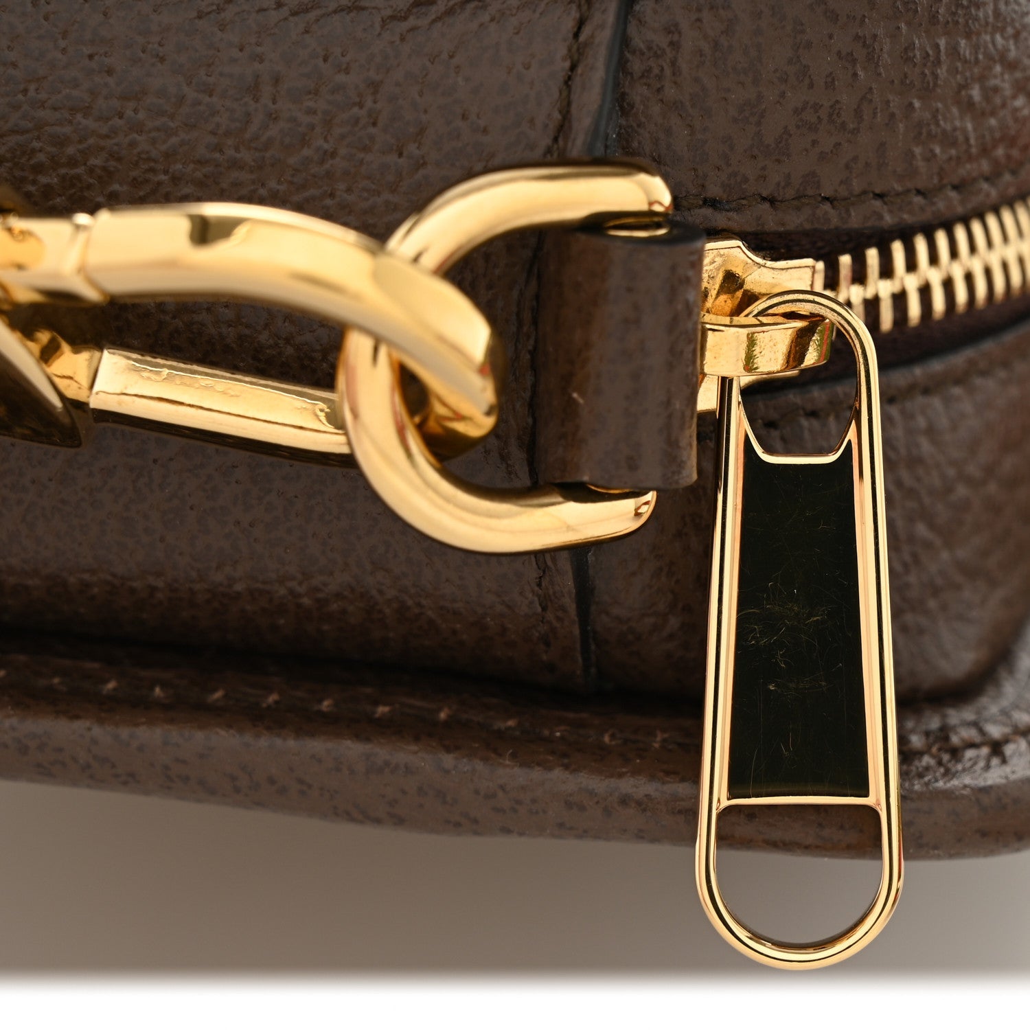 Monogram Jumbo GG Textured Dollar Calfskin Web Mini Crossbody Bag Camel Ebony New Acero