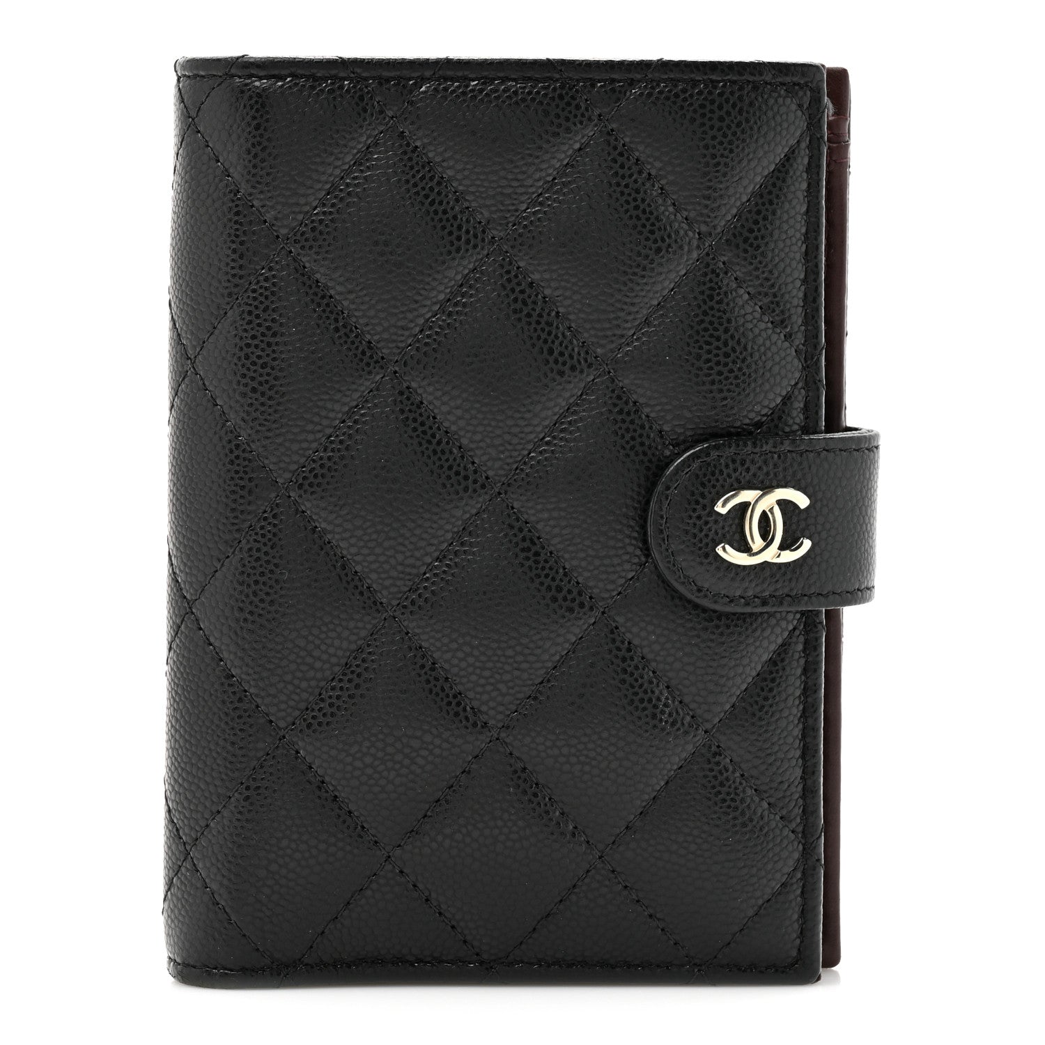 Caviar Quilted Passport Holder Black