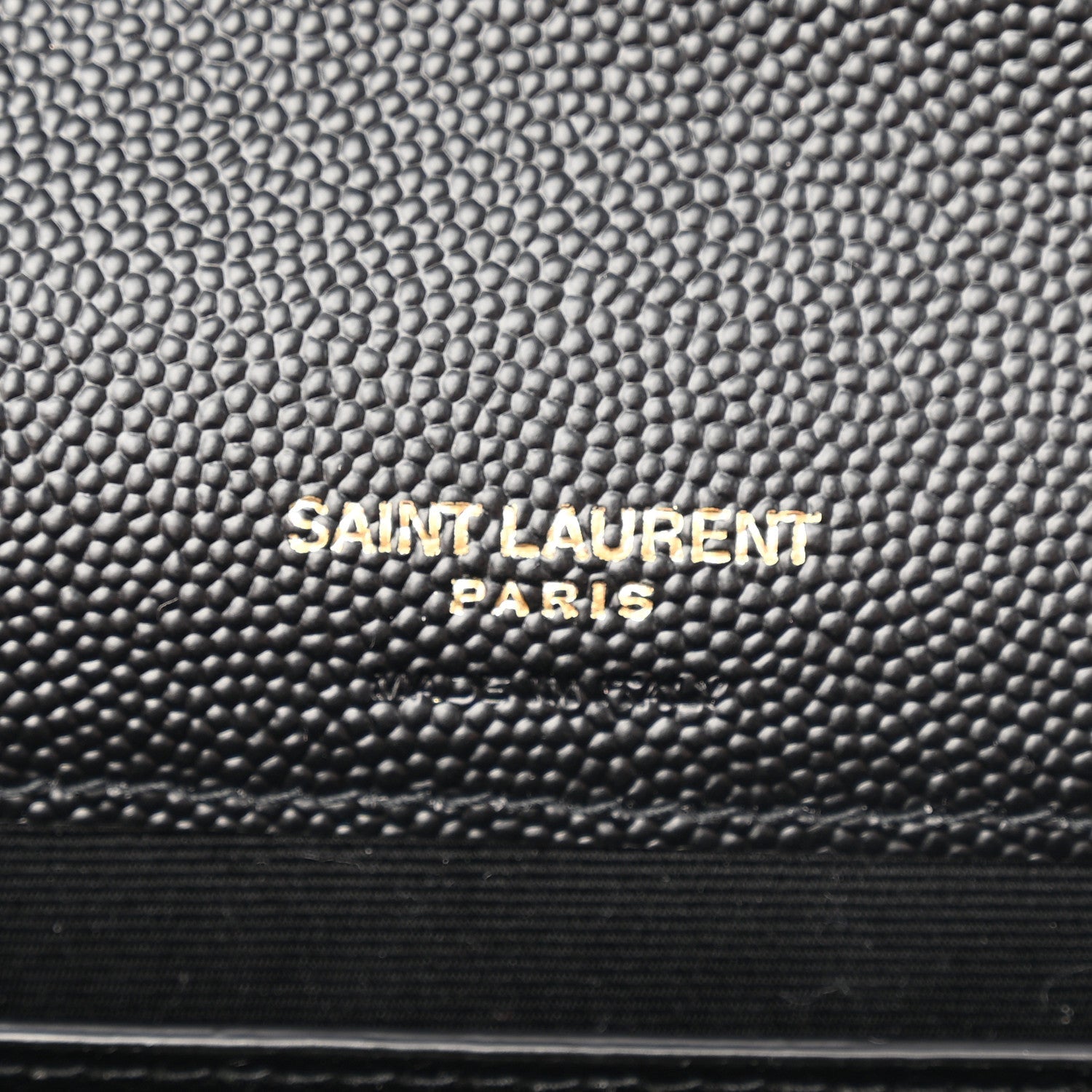 Grain De Poudre Matelasse Chevron Monogram Envelope Chain Wallet Black