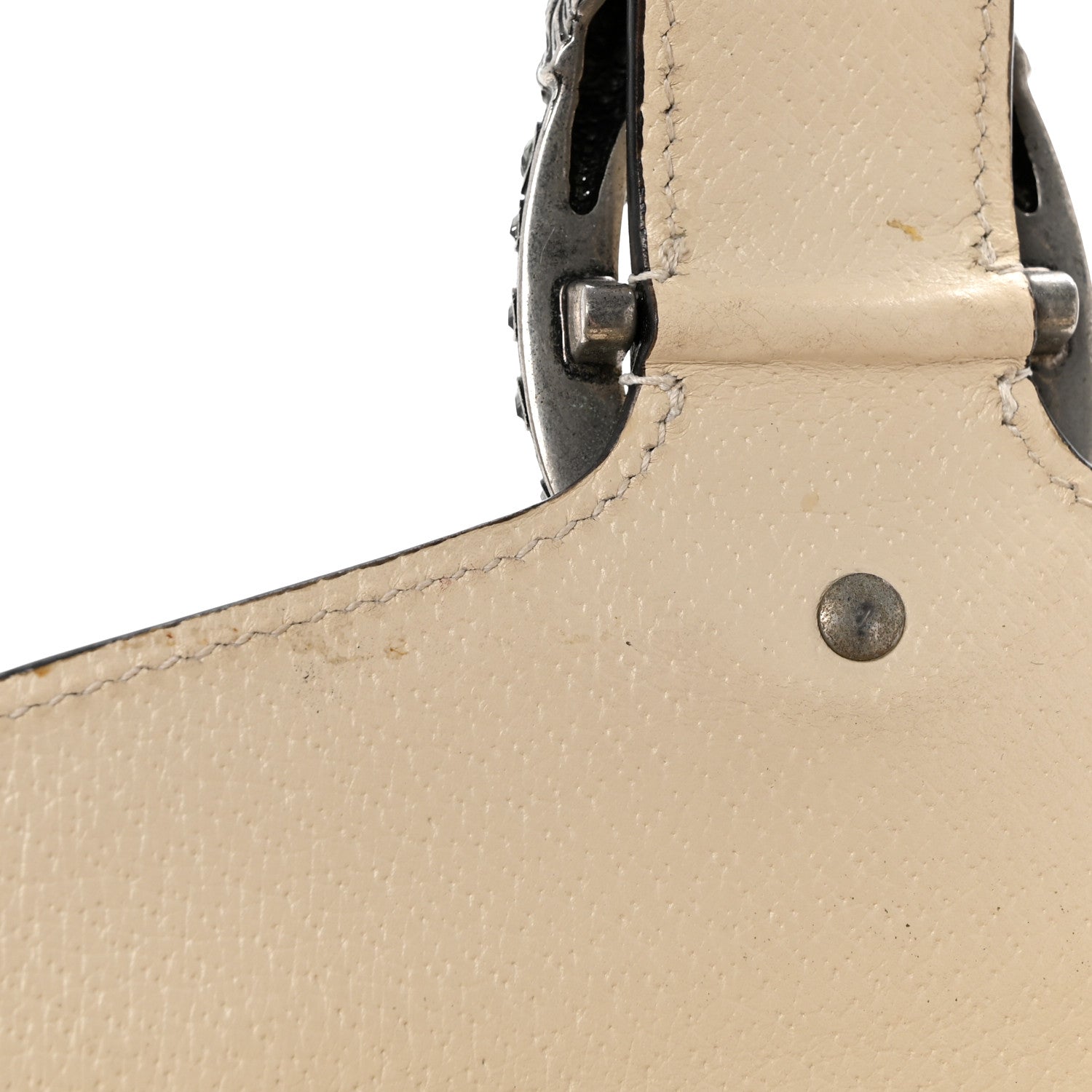 Textured Calfskin Crystal Mini Dionysus Shoulder Bag Mystic White