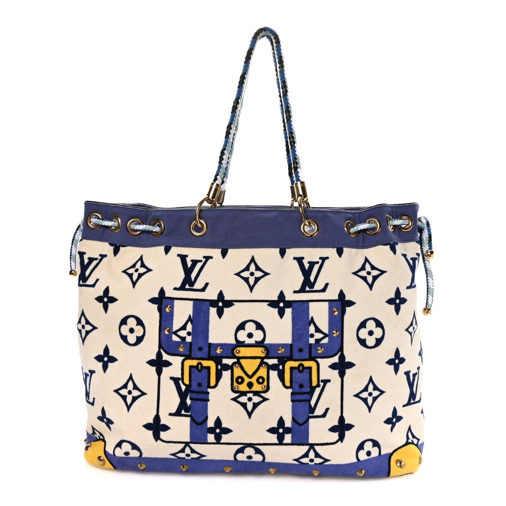 Cotton Monogram Eponge Cabas Blue