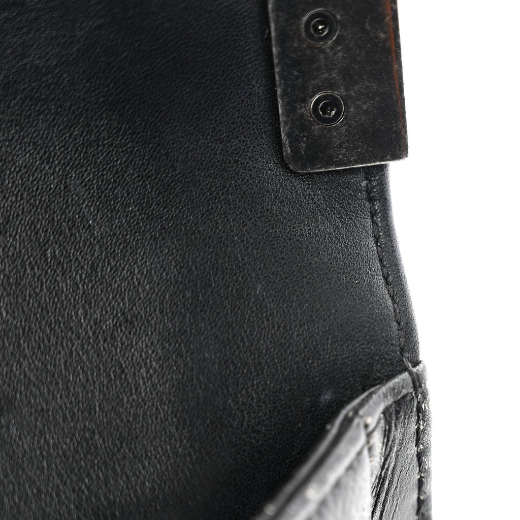 Faded Calfskin Quilted Small Studded Boy Flap Grey